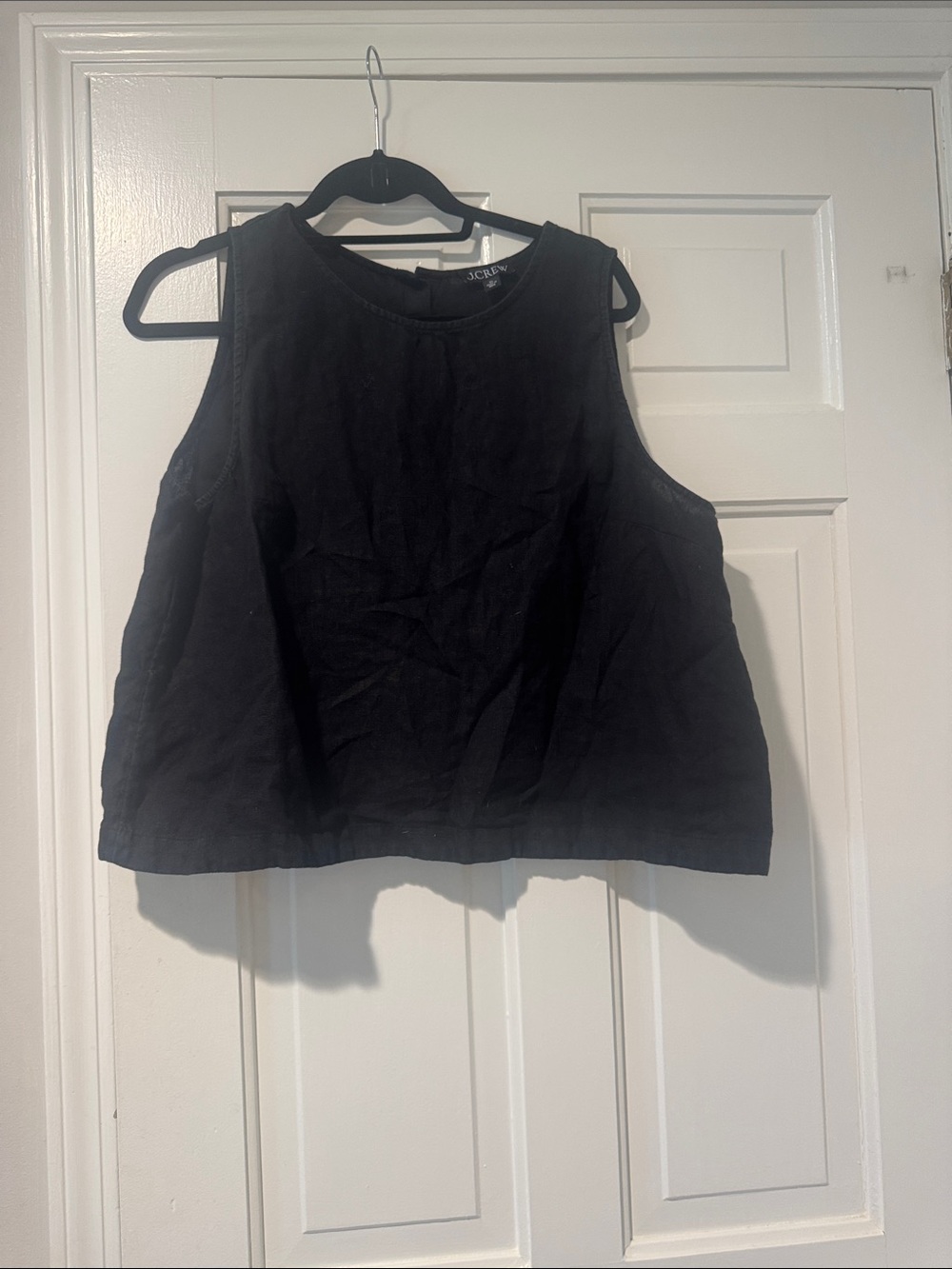 J. Crew Black Sleeveless Linen Tank Top